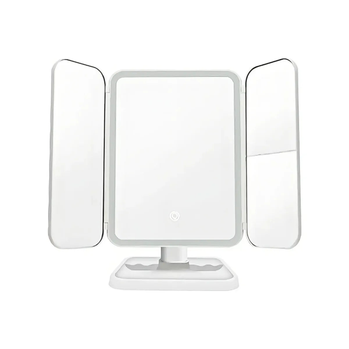 Espejo plegable blanco abierto, vista frontal