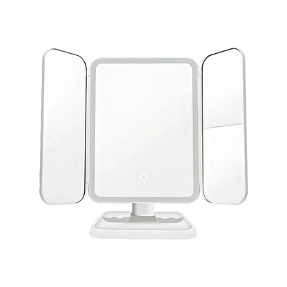 Espejo plegable blanco abierto, vista frontal